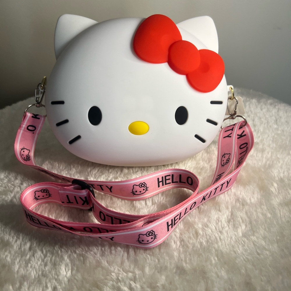 Hello Kitty White Bag with Red Bow and Pink Strap